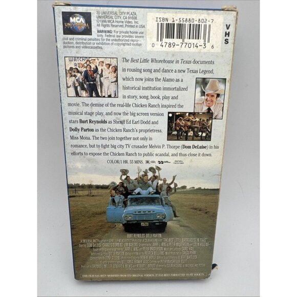 The Best Little Whorehouse in Texas (VHS, 1991) Burt Reynolds, Dolly Parton G6 - Picture 2 of 3